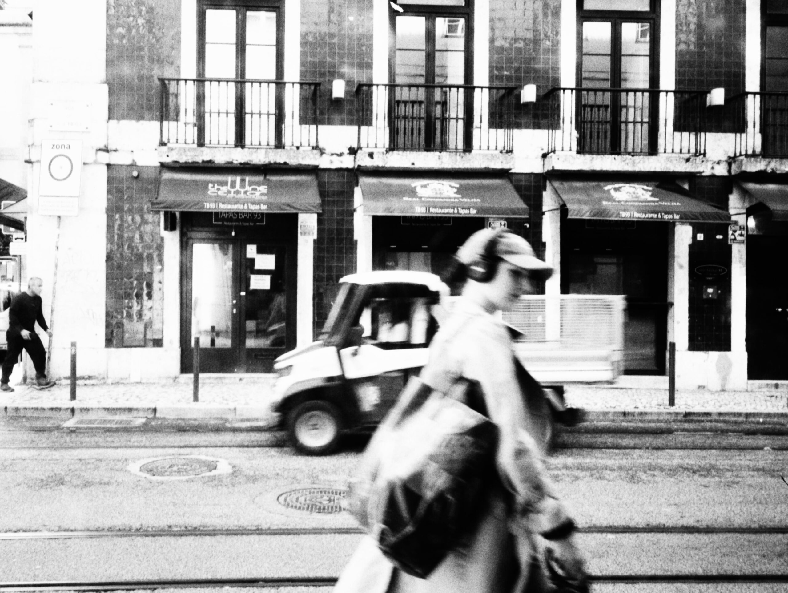 Black-and-white photograph from Lisbon