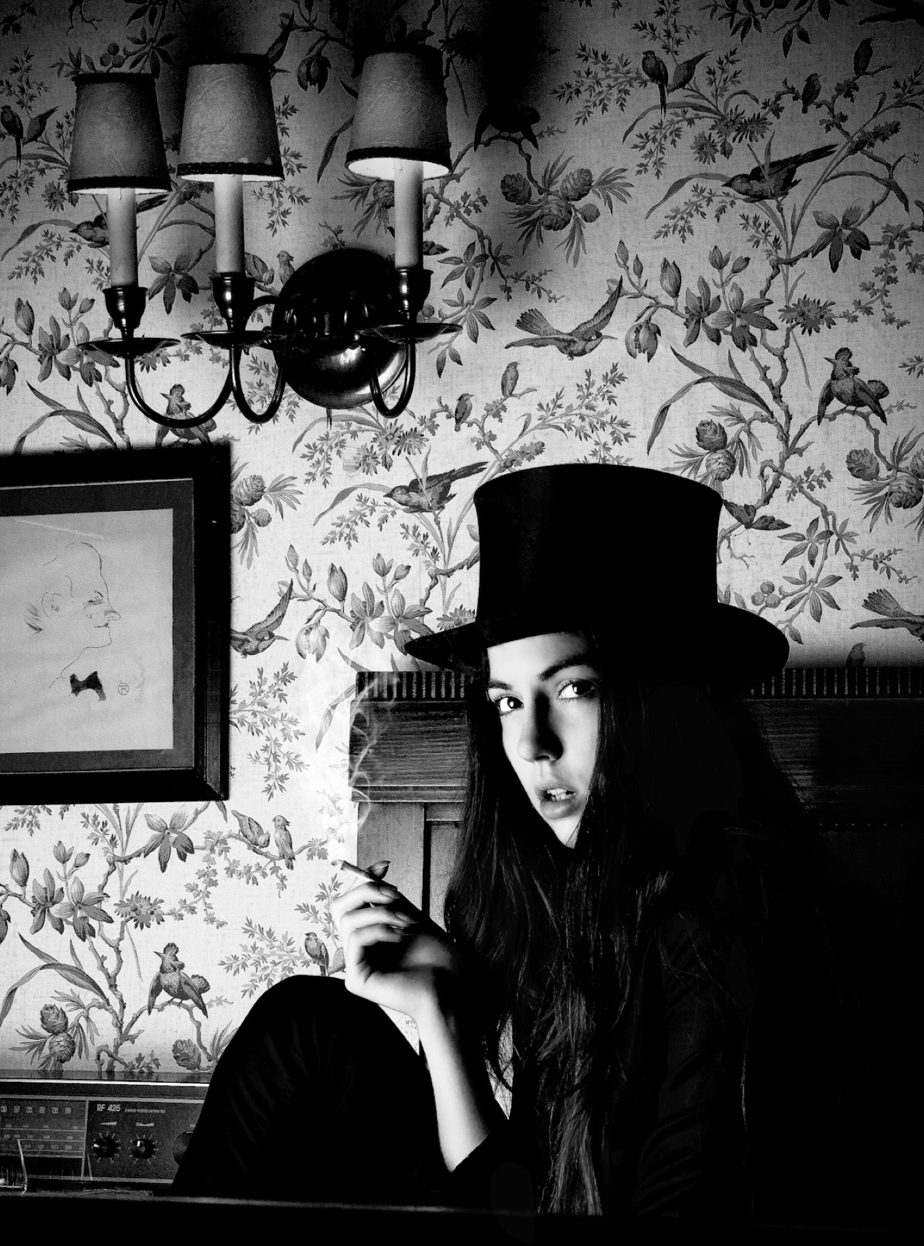 Portrait with a top hat